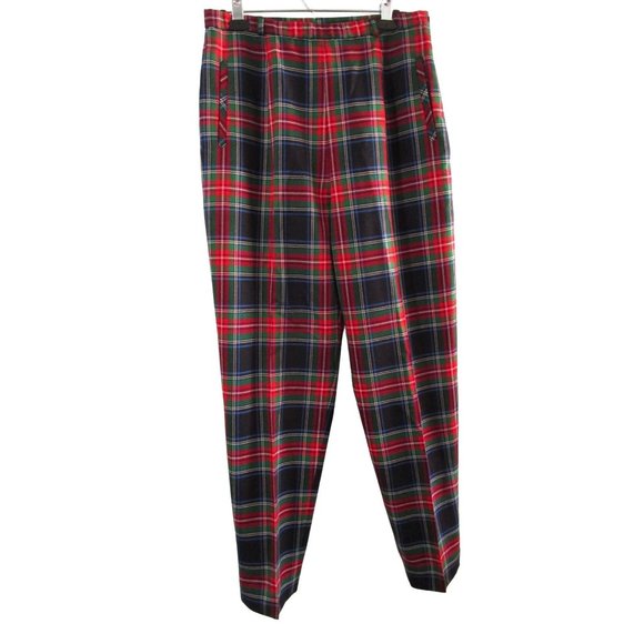 Pendleton Pants - Pendleton Ladies 14 Trousers Plaid Tartan Tapered Leg Side Zip Lined GUC